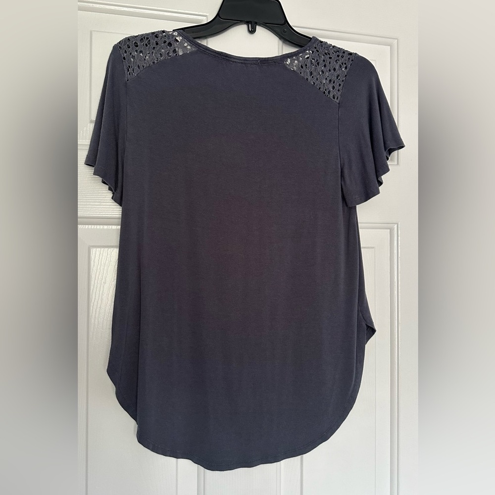 s grey soft tee blouse